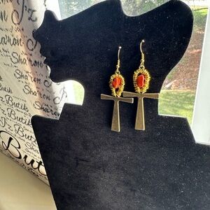 Gold Wire Wrapped Ankh Earrings Handmade with Love ☮️❤️🔆